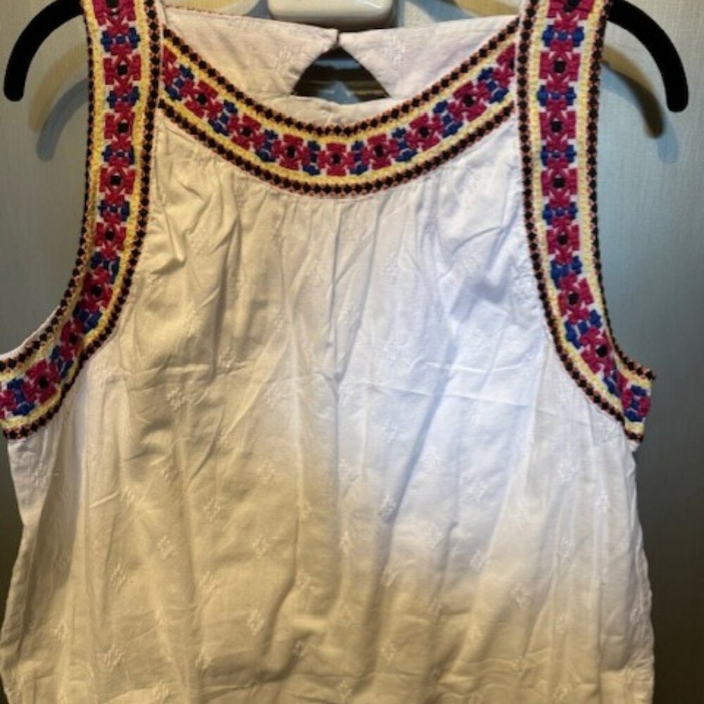 Retro Embroidered Dobby-Pattern Shift Mini Dress … - image 6